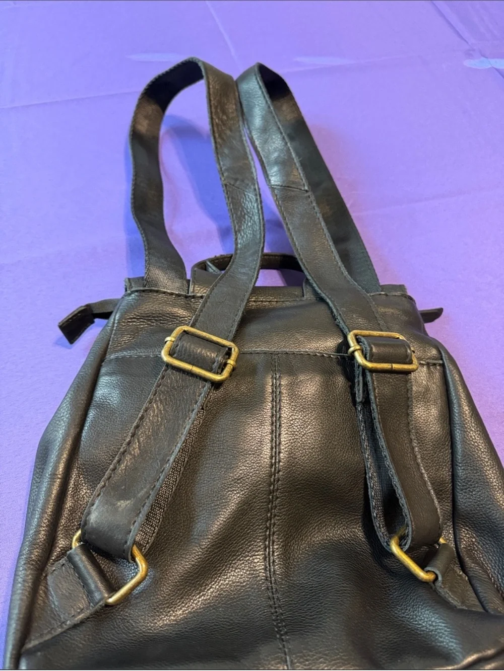 American Leather Co Black Pebble Leather Backpack